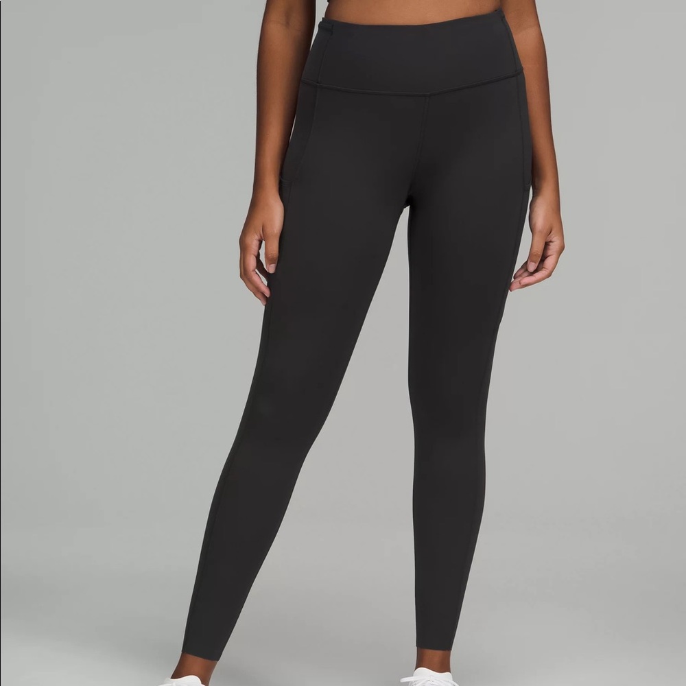 Lululemon black leggings without side pockets